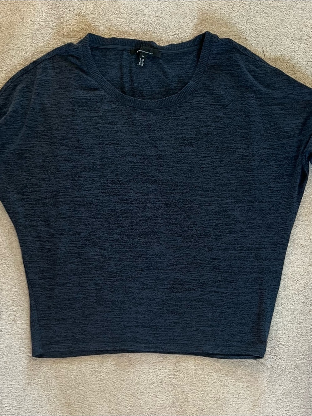 White House Black Market Navy Blue Black Heather Crewneck Pullover Sweater-M - Picture 3 of 10